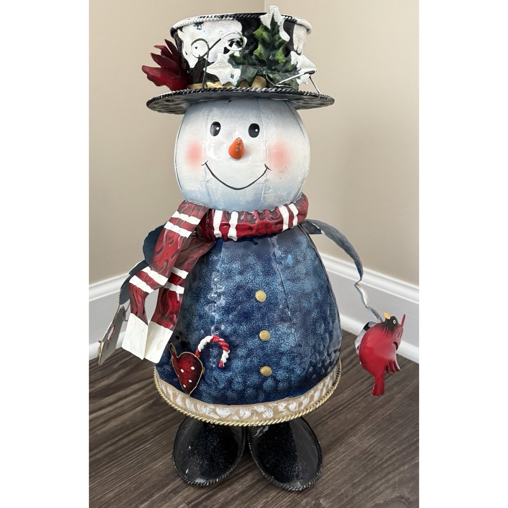 Metal Snowman Christmas Decor‎ Figurine Rustic Holiday Winter Decoration Vintage
